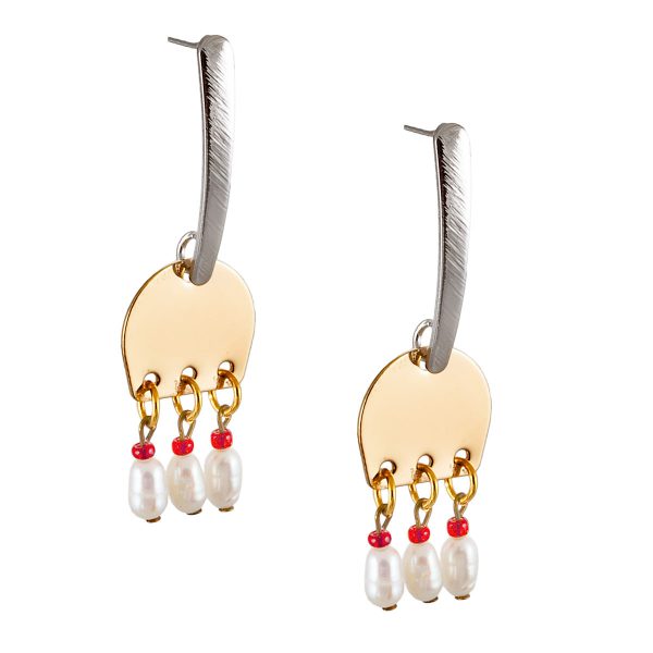 Studio Boneli χειροποίητα σκουλαρίκια REFLECTIONS σκουλαρίκια με μαργαριτάρια μπαρόκ