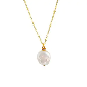Κολιέ χρυσό με Baroque Pearl και Swarovski