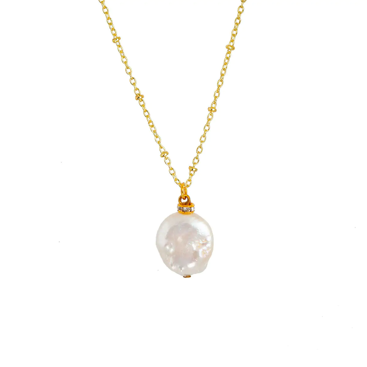 Κολιέ χρυσό με Baroque Pearl και Swarovski