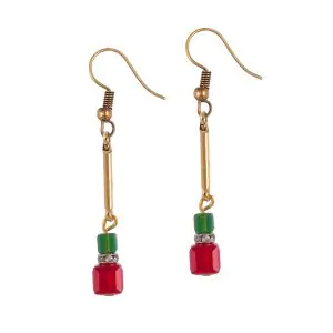 Σκουλαρίκια με κυβάκια Swarovski