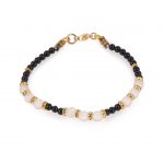 Studio Boneli Βραχιόλι PARTYWEAR λεπτό μαύρο με Swarovski