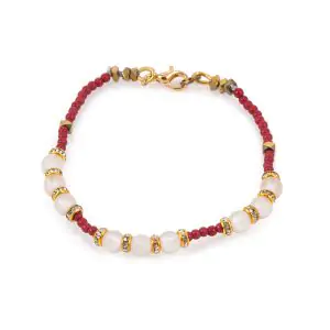 Studio Boneli Βραχιόλι PARTYWEAR λεπτό κόκκινο με Swarovski