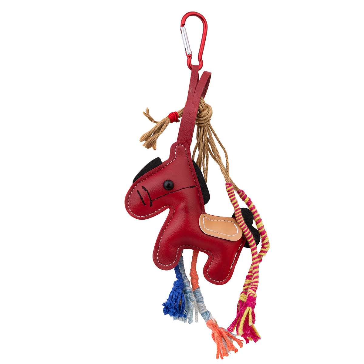 Μπρελόκ “Bag Charm” unisex, μεγάλο δερμάτινο πόνυ μπορντό