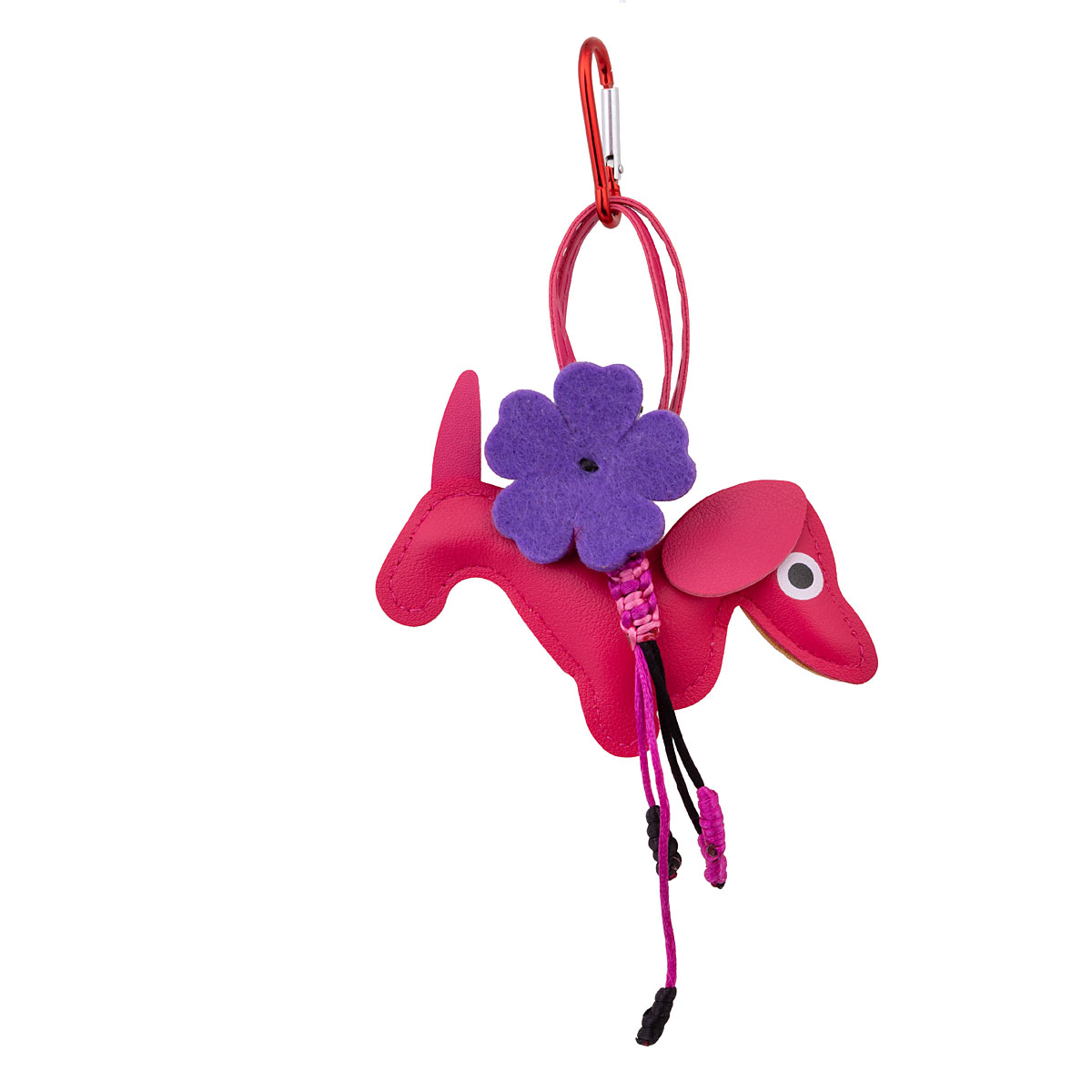 Mπρελόκ “Bag Charm”, μεγάλο δερμάτινο σκυλάκι ντόσεν, κόκκινο